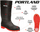 Çizme pune Yato Wellingtons Portland S5, me hundë çeliku, nr 39, të zeza me shollë të kuqe
