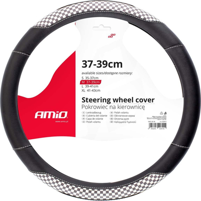 Mbulesë timoni AMiO SWC-39, 37-39cm, material sintetik, e zezë