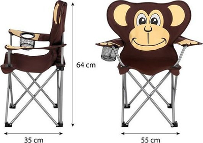 Karrige palosëse turistike për fëmijë NC3029 Monkey, 50 kg, me çantë mbrojtëse, me motiv majmun
