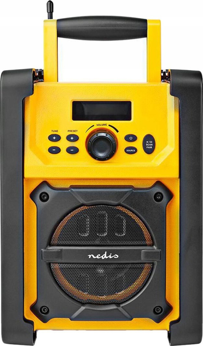 Radio pune Nedis RDFM3100YW, FM Bluetooth, 5W, e verdhë e zezë