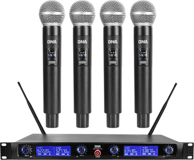 Set mikrofoni pa tela DNA WM4 Vocal Set, 4 mikrofona dore, sistem UHF, i zi