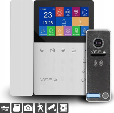 Monitor video interfon Veria 7043B, ekran 4.3", pa duar, i bardhë