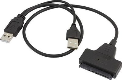 Kabllo adapter SATA në USB 2.0 AK296, për HDD SSD 2.5", e zezë
