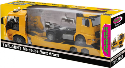 Kamion lodër me telekomandë Jamara Mercedes-Benz Arocs, 1:20, 2.4GHz, i verdhë
