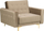Fotelje velvet me recliner, stil modern me dantella tufted, këmbë ngjyrë ari, bezhë