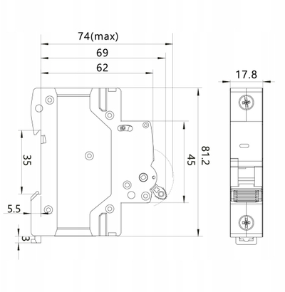 Ndërprerës mbrojtës OCB C25 1P, 25A, 6kA, tip C