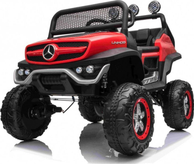 Makina elektrike për fëmijë ADEL Mercedes Unimog JL199, 4x4, me drita, e kuqe