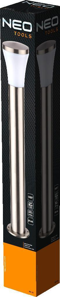 Llambadar kopshti Neo Tools 80cm, sokëll E27, çelik inox, ngjyrë argjendi