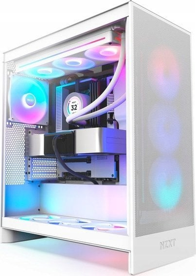 Kasë NZXT H7 Flow RGB, e bardhë, Midi Tower