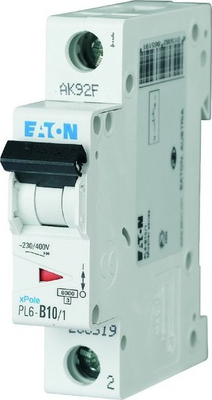 Ndalës qarku Eaton PL6-D10/1, 1P, 10A, 6kA, i bardhë