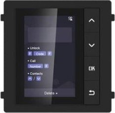 Modul ekrani për videofon Hikvision DS-KD-DIS, TFT 3.5", IP65, i zi
