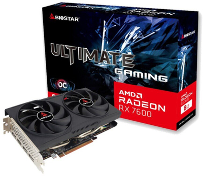 Kartë grafike Biostar Radeon RX 7600, 8GB GDDR6, OC Edition, e zezë