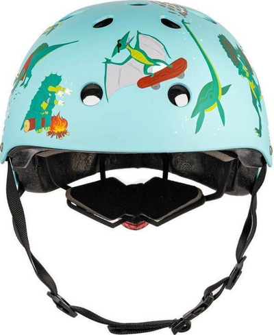 Helmet biçiklete për kalamaj Hornit Lids Dinosaur, me drita LED, blu