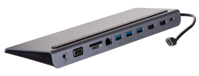 Qendër USB-C UNITEK D1022B, 4K@30Hz, 100W, e hirtë