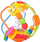 Lodër sensorike Hola Rattle Ball, top edukativ me zile, 17 cm, shumëngjyrëshe