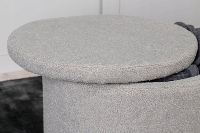 Puf ruajtës Venture Home Dunken, 51x51x43 cm, material teddy, gri