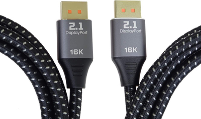 Kabllo PremiumCord DisplayPort 2.1, 80 Gbps, 16K 60Hz, e zezë