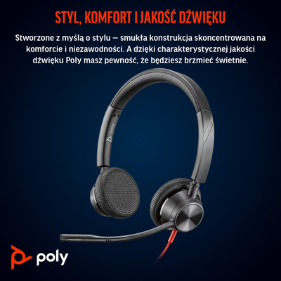 Kufje HP Poly Blackwire 3325 Stereo, USB C, Microsoft Teams Certified, të zeza