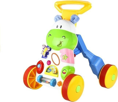 Lodër ecëse për bebe Hippo, me muzikë, dorezë e rregullueshme, shumëngjyrëshe