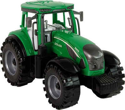 Traktor lodër Leantoys Green Drive, me rimorkio, me mekanizëm fërkimi, i gjelbër