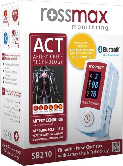 Oksimetër gishtërinjsh Rossmax SB210, Artery Check, Bluetooth, i bardhë