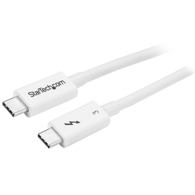 Kabllo Thunderbolt 3 StarTech.com, 0.5m, 40Gbps, USB/DisplayPort, e bardhë