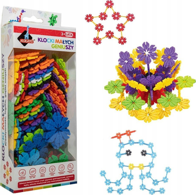 Set lodrash ndërtimi Askato Little Geniuses Flowers, 90 copa, 3+, shumëngjyrësh