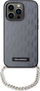 Kapak telefoni Karl Lagerfeld Saffiano Monogram Chain për iPhone 14 Pro Max, lëkurë ekologjike, me zinxhir, argjend