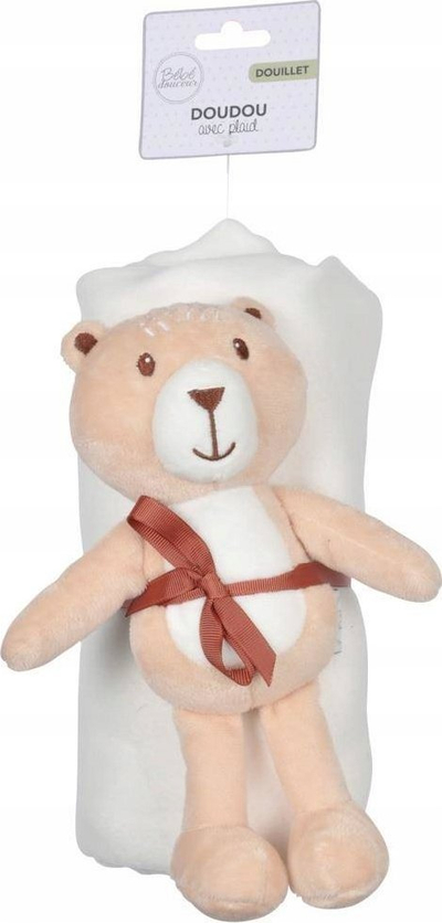 Set jorgan me batanije Teddy Bear, 80x100cm, për bebe, i bardhë