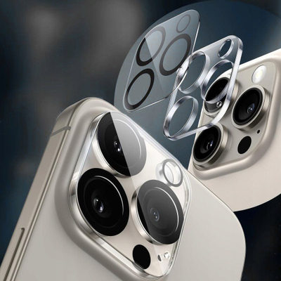 Mbulesë kamere Tech-Protect Cam Fit+ për iPhone 14 14 Plus 15 15 Plus, xham 9H, transparente