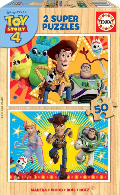 Puzzle druri Educa Disney Pixar Toy Story 4, 2 x 50 copa, shumëngjyrësh