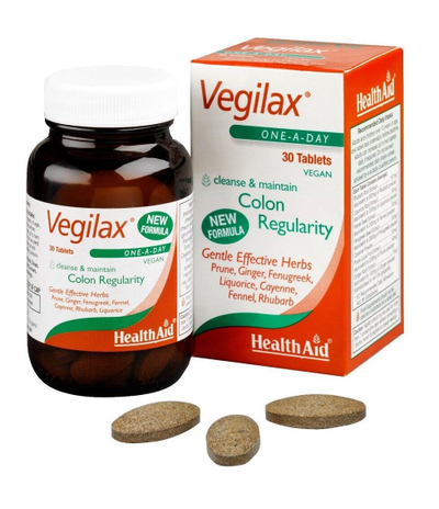 Tableta Vegilax (laksativë bimor) nga HealthAid, 30 copë