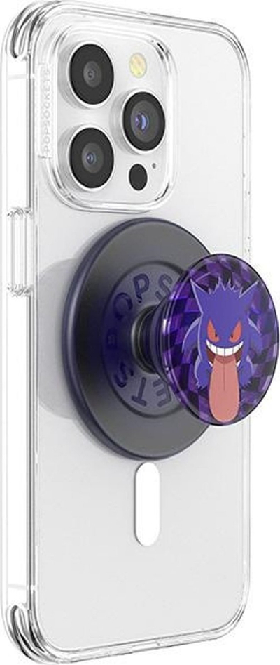 Dorezë telefoni PopSockets PopGrip MagSafe Pokemon Gengar, me unazë adapter, vjollcë