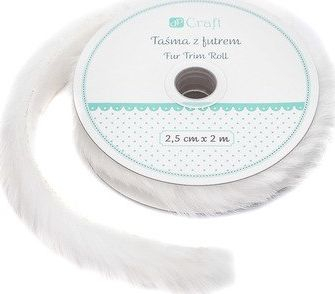 Shirit dekorativ me gëzof Craft Fur Trim Roll, 2.5 cm, 2 m, i bardhë
