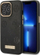Mbulesë telefoni Guess Peony Logo Plate GUHMP13LSAPSTK, për iPhone 13 Pro 13 6.1", MagSafe, e zezë