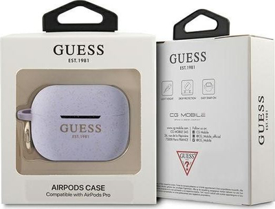 Mbulesë silikoni Guess GUAPSGGEU për AirPods Pro, me shkëlqim, lejla