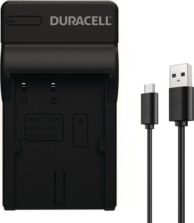 Karikues kamere Duracell DRC511 BP-511 me kabllo USB, i zi