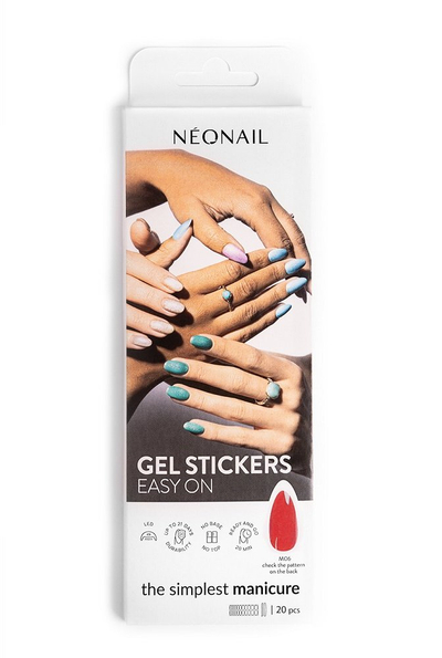 Ngjitëse xheli për thonj NEONAIL Easy On M06, 20 copë, e kuqe