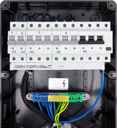 Дистрибутивен панел за градилиште Doktorvolt TD-S/FI, 32A, 4x230V, бел