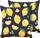 Jastëk dekorativ Beliani CITRUS, set 2 copë, 45x45 cm, me print limoni, i zi