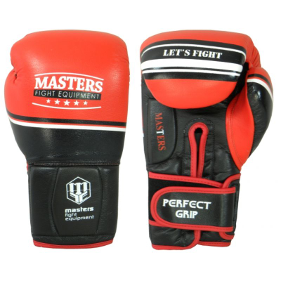 Doreza boksi Masters RBT LF, 20 oz, lëkurë, të zeza me të kuqe