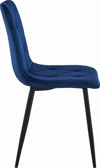 Karrige OSKAR Libra, kadife navy blue, këmbë t'zeza metal, set me 2 copa