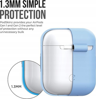 Mbështjellës silikoni për AirPods 1/2 Class and Culture KeyBudz Elevate, me varëse çelësash, baby blue