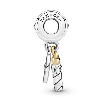 Stoli për byzylyk Pandora Birthday Candle Dangle Charm, e argjendtë