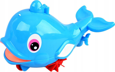 Lodër për banjo balenë ZA0595, me mekanizëm me tërheqje, 15 cm, blu