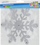 Ngjitëse dritareje Craft with Fun Snowflake, dekor dimri, me shkëlqim, argjend