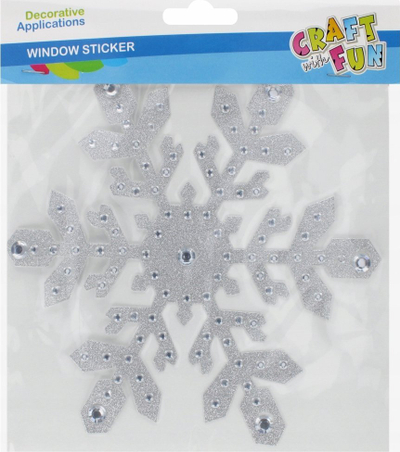 Ngjitëse dritareje Craft with Fun Snowflake, dekor dimri, me shkëlqim, argjend