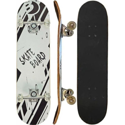 Skateboard Best Sporting Kid, 78.5 x 20.4 cm, kushineta ABEC 3, bardh e zi