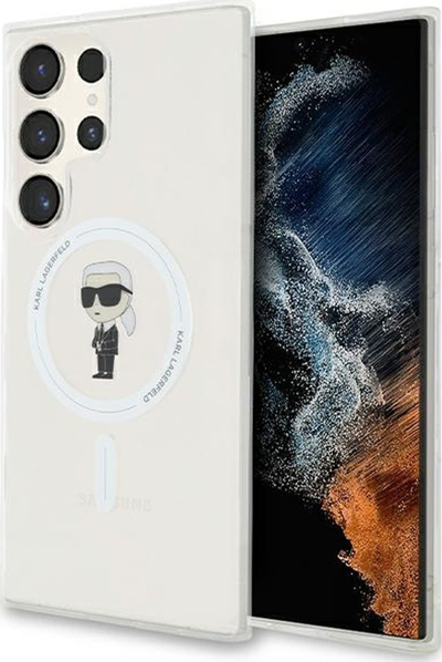 Mbulesë telefoni Karl Lagerfeld IML Ikonik, MagSafe, për Samsung Galaxy S23 Ultra, transparente