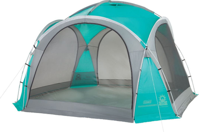 Çadër pavijon Coleman Event Dome L, mbrojtje UV UPF 50+, strukturë fiberglass, jeshile turkeze